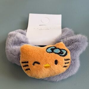 Gray and Brown Kids Plushie Hello Kitty Scrunchie